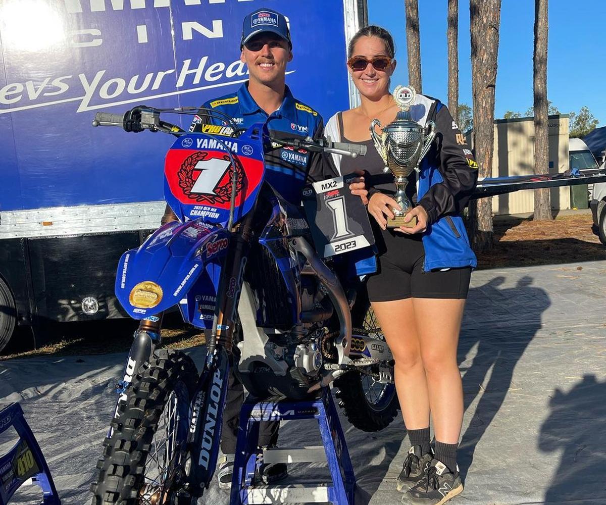 Bulk Nutrients Ambassador Rhys Budd with Bike and Trophy