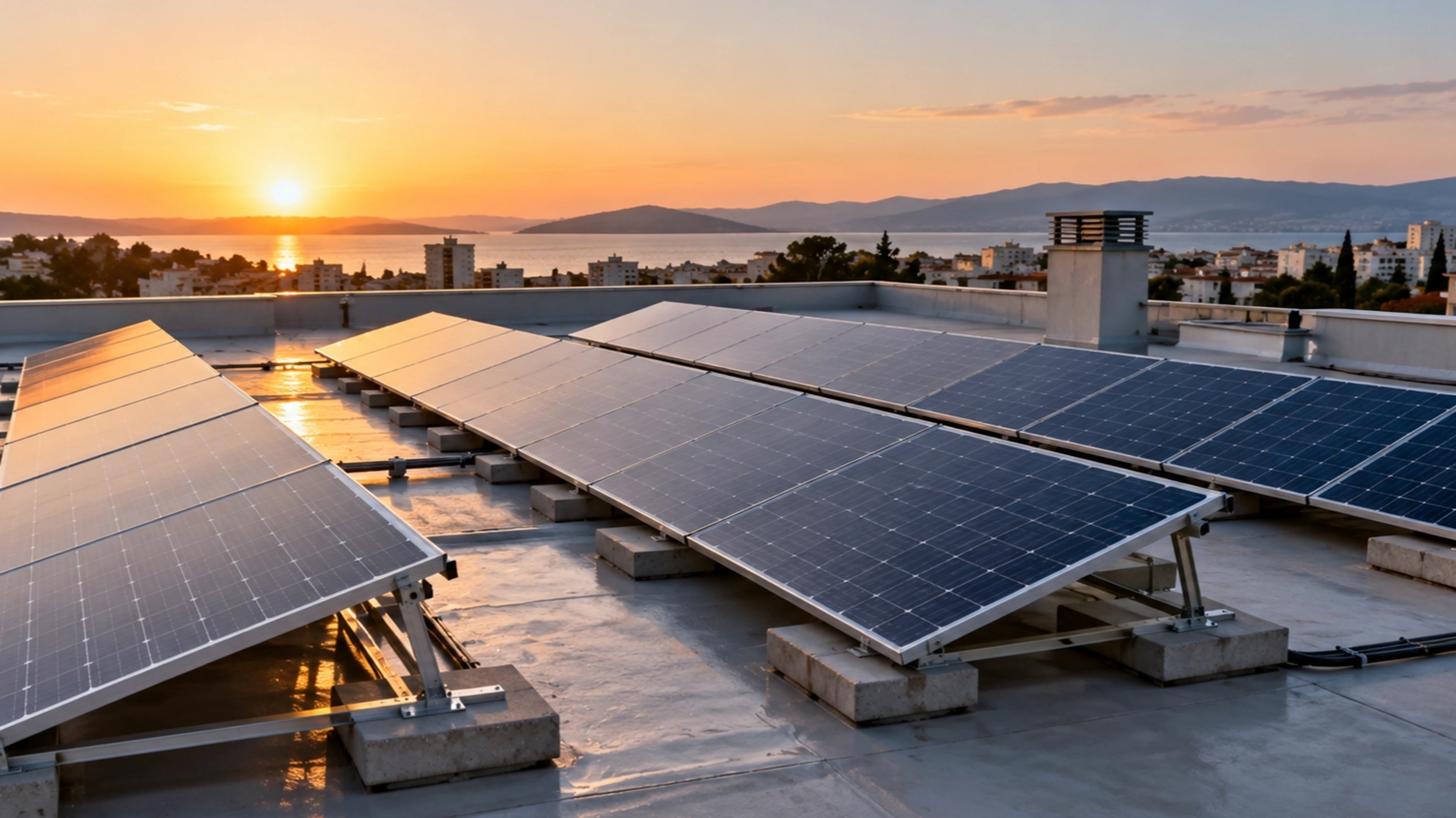 Solarna elektrana na ravnom krovu: Nagib panela, balast i razmak među redovima