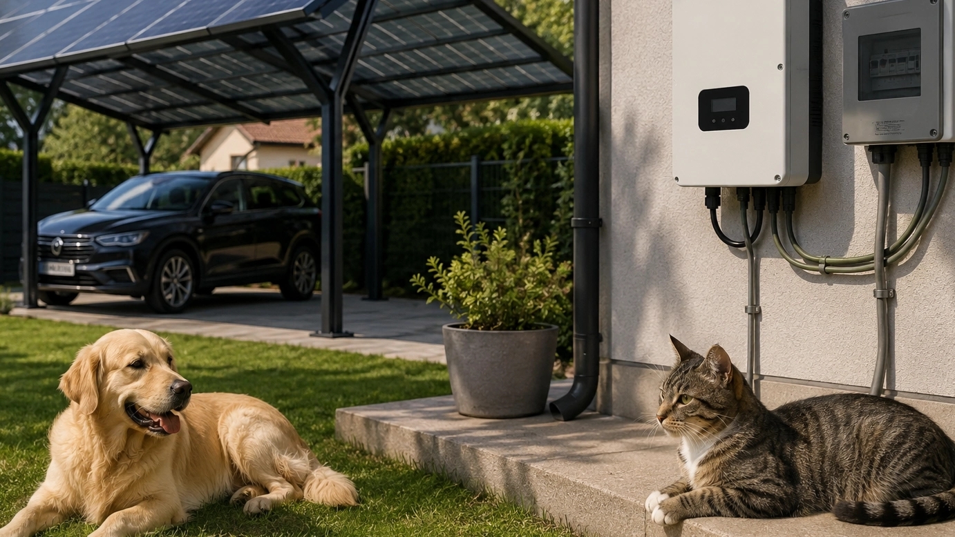 Ljubimci i solarna elektrana: Utječu li buka i toplina invertera na pse i mačke?