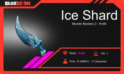 Get the Awesome Ice Shard MM2 Knife in Roblox Murder Mystery 2!