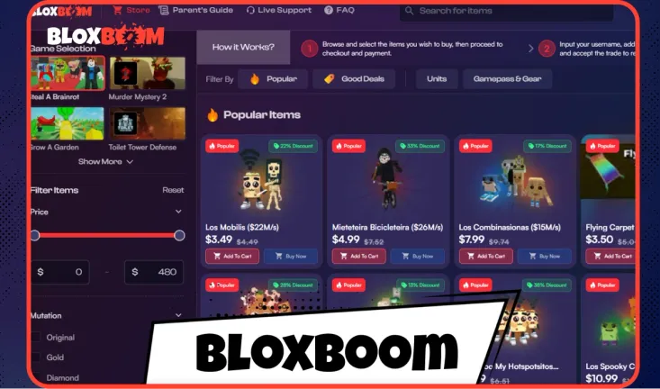 BloxBoom The Steal a Brainrot Shop
