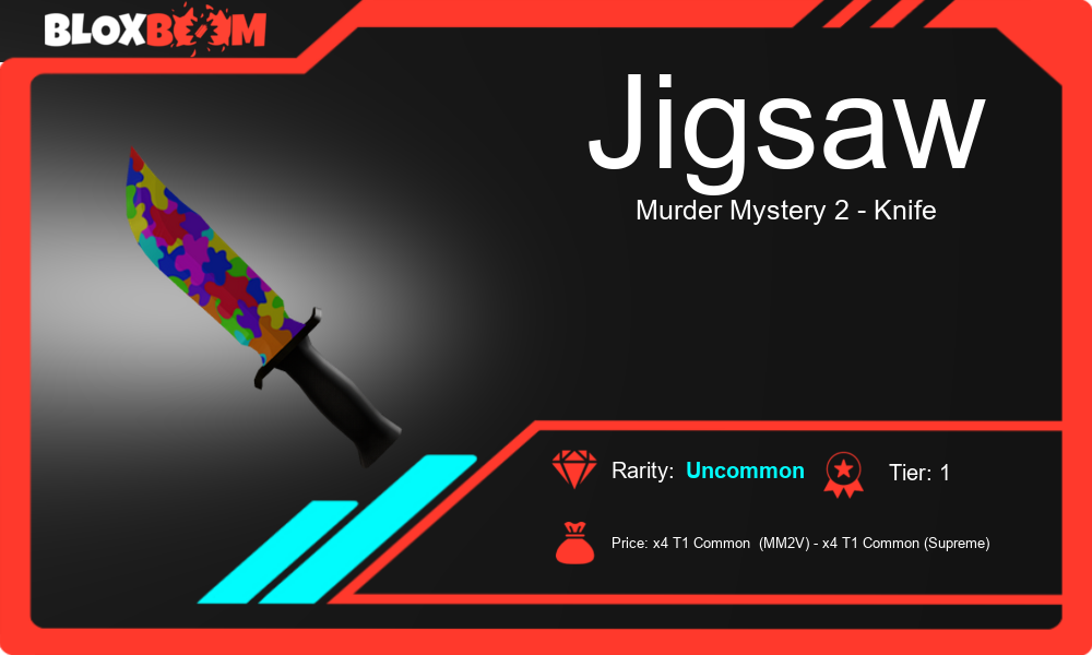 Jigsaw The Colorful Knife in Roblox Murder Mystery 2