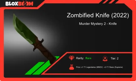 Zombified Knife 2022 MM2: Get Yours on Bloxboom