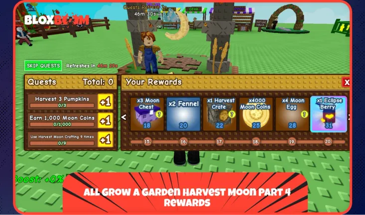 All Grow a Garden Harvest Moon Part 4 Rewards
