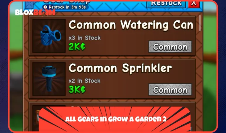 All Gears in Grow a Garden 2