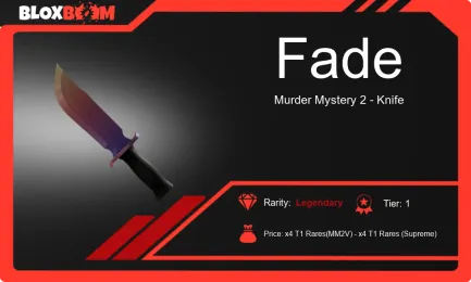 Fade: The Legendary Knife in Roblox Murder Mystery 2