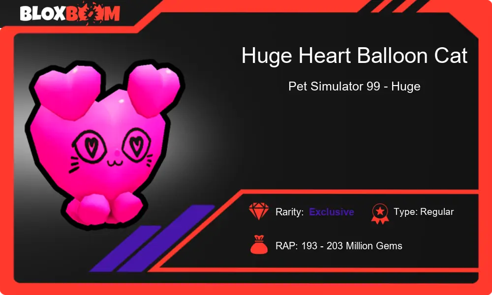 The Charm: Huge Heart Balloon Cat