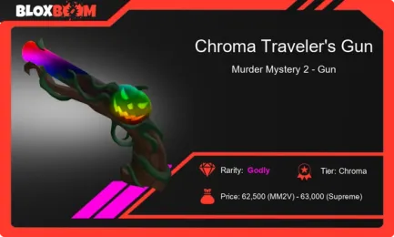 Chroma Travelers Gun MM2 Value: Buy It Now at Bloxboom!