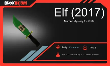 Discover the Elf (2017) Knife in Roblox Murder Mystery 2 and its Value