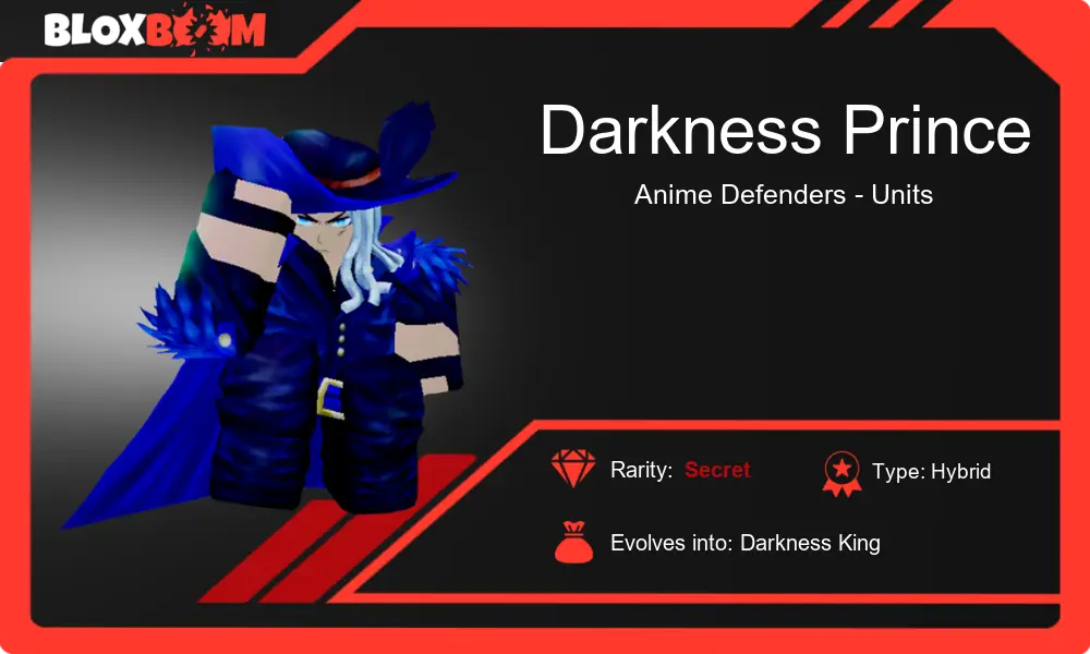 Darkness Prince in Anime Defenders - Bloxboom