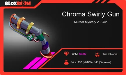 Unlock the Chroma Swirly MM2 Gun in Roblox Thanks to Bloxboom!