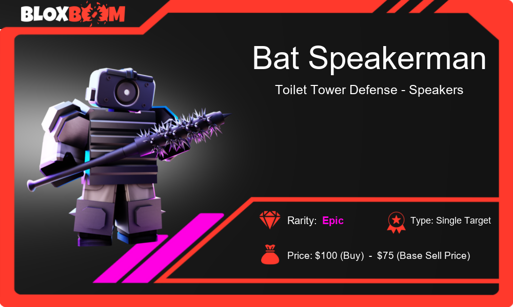 Bat Speakerman A Unique Addition To Toilet Tower Defense