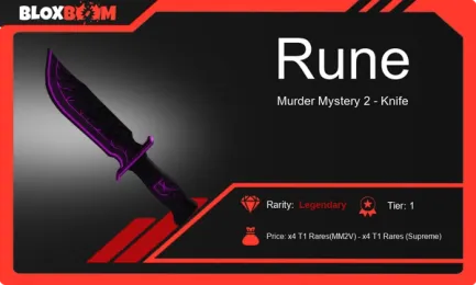 Rune MM2: The Legendary Knife in Roblox Murder Mystery 2. Get it Now!