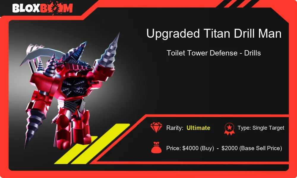 Upgraded Titan Drill Man TTD - The Ultimate Unit in Toilet Tower Defense