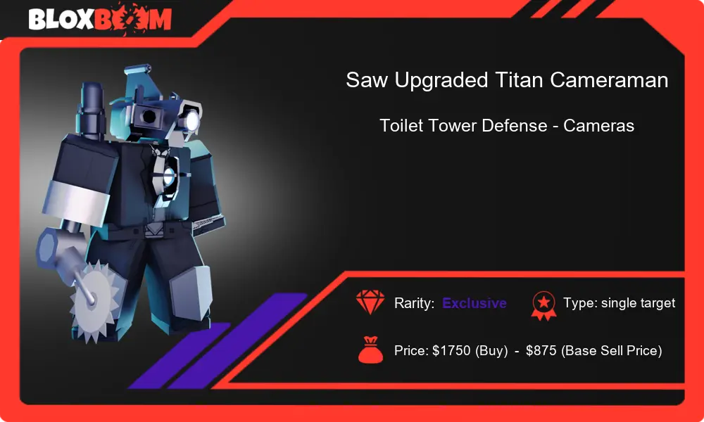 Saw Upgraded Titan Cameraman in Roblox Toilet Tower Defense: An In-Depth Guide