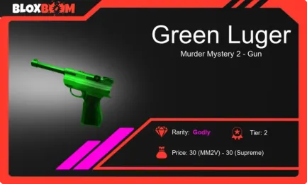 Green Luger MM2: Visit Us Now and Get this Godly Gun on Bloxboom!