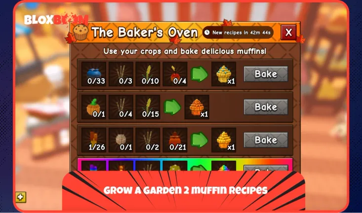 Grow a Garden 2 muffin recipes