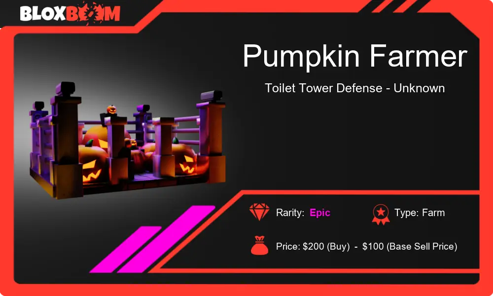 Introduction to Pumpkin Farmer in Roblox Toilet Tower Defense