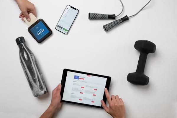 fitness-equipment-smartphone-tablet-and-payment-terminal