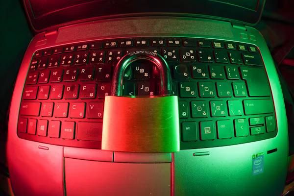 pink-and-silver-padlock-on-black-computer-keyboard