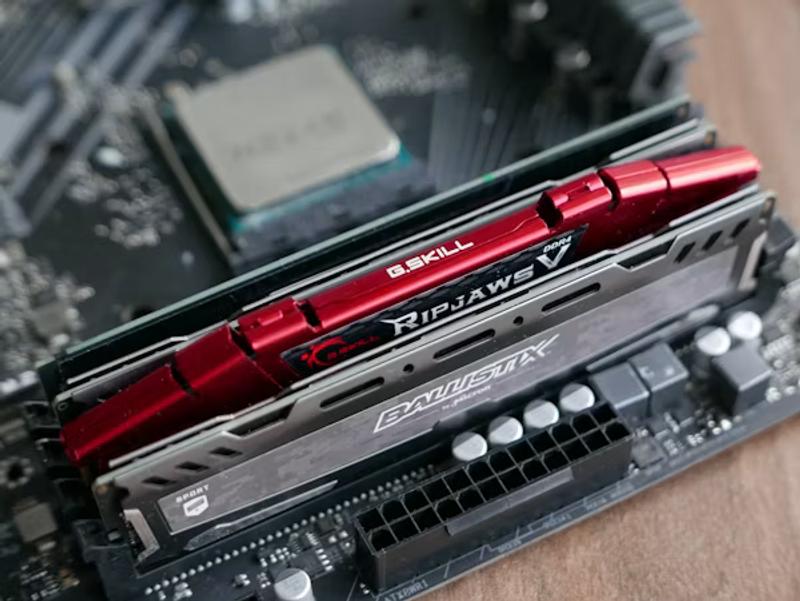 an image of a ram attached to motherboard for illustration