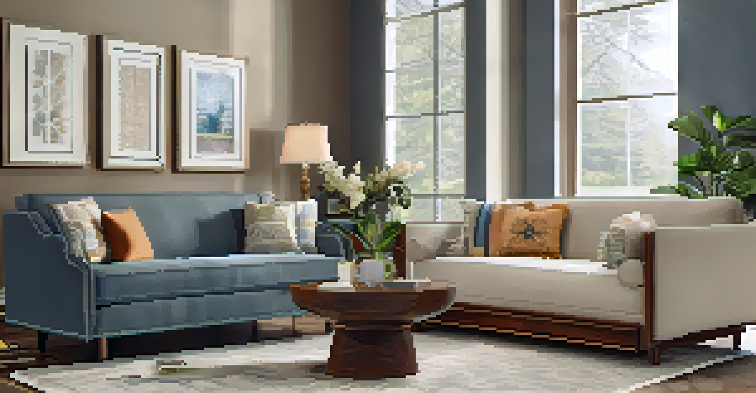 A comparison of a CAD design on a computer and a finished customized furniture piece in a living room.