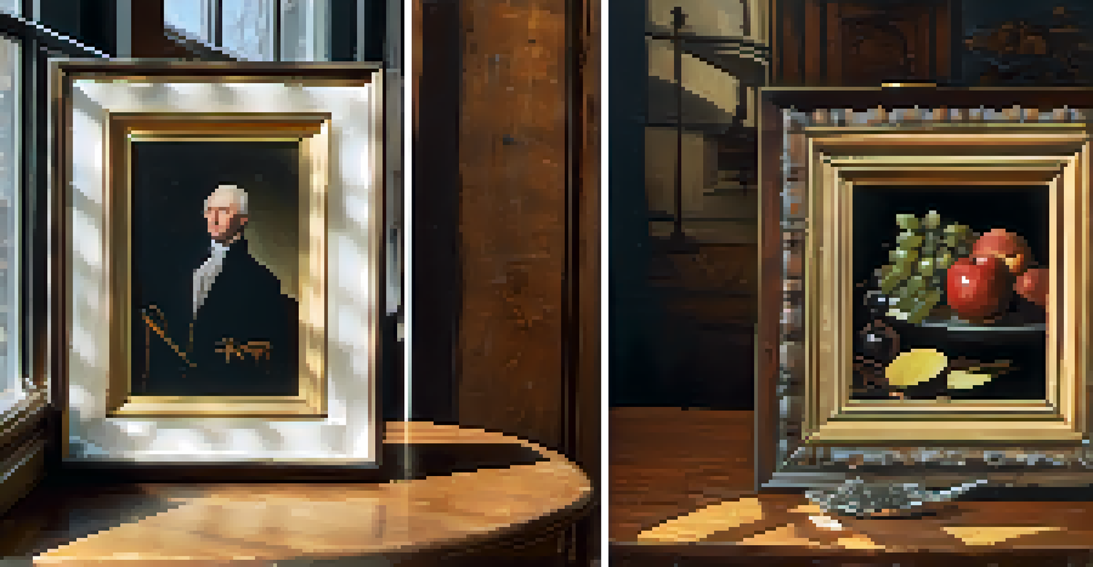 Comparison of an original and restored artifact on a wooden table.