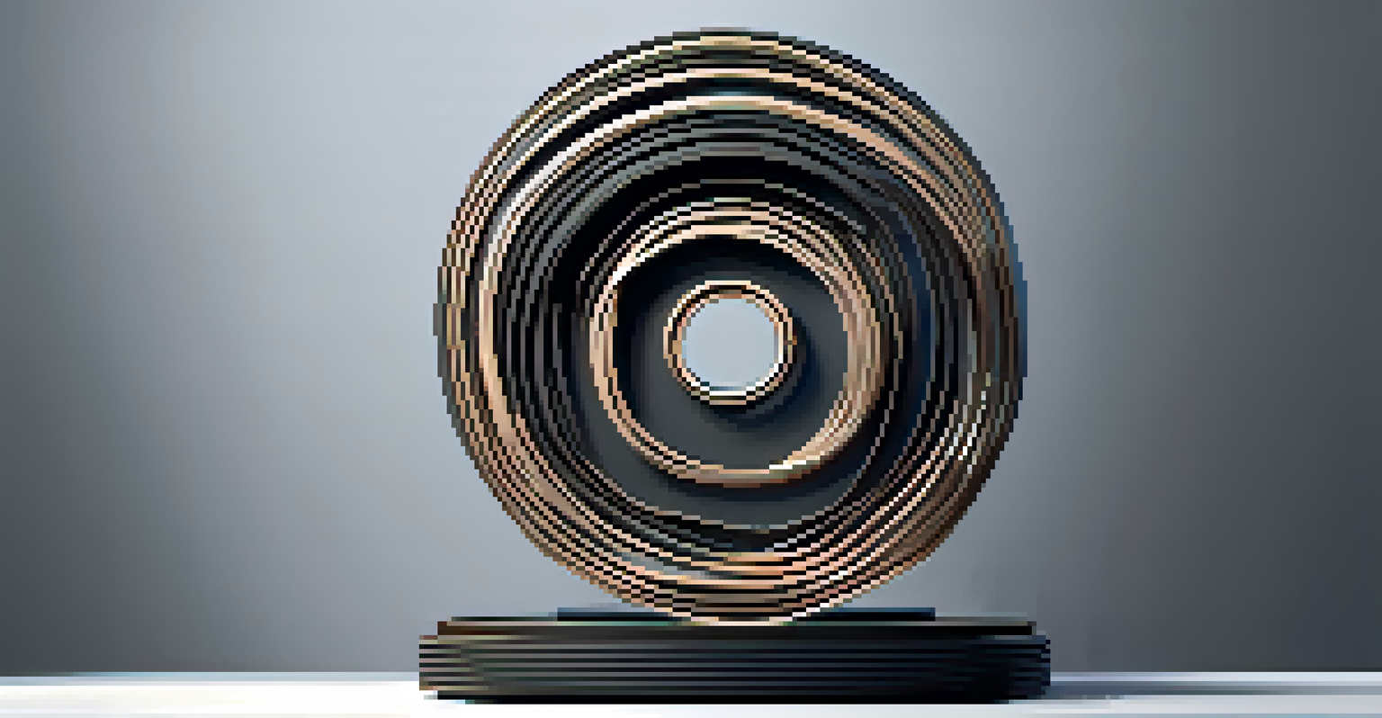 A detailed digital sculpture on a rotating platform, illuminated with dynamic lighting, set against a dark background.