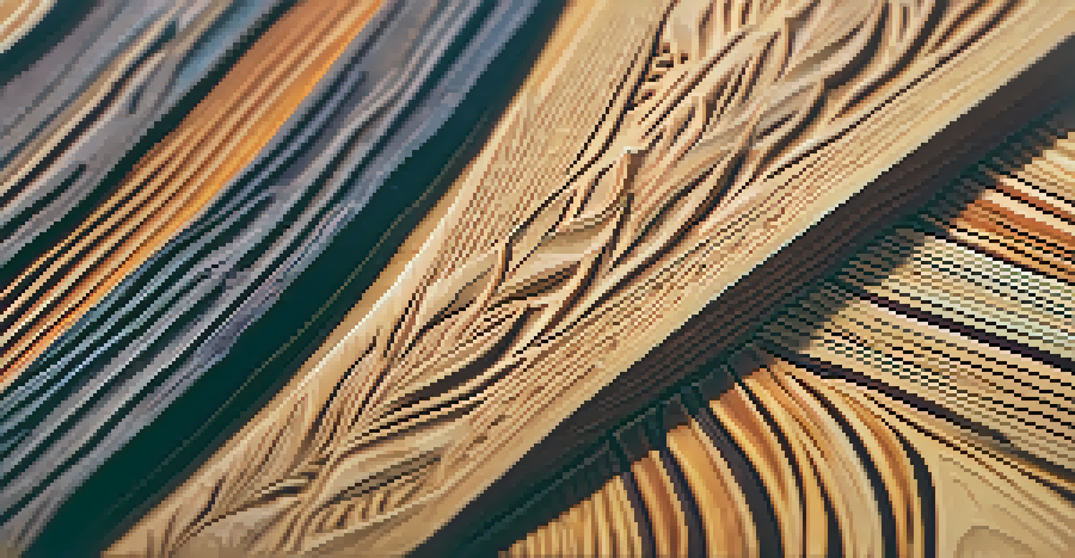 A close-up of a beautifully carved wooden piece dyed with natural colors, showing intricate details and textures.