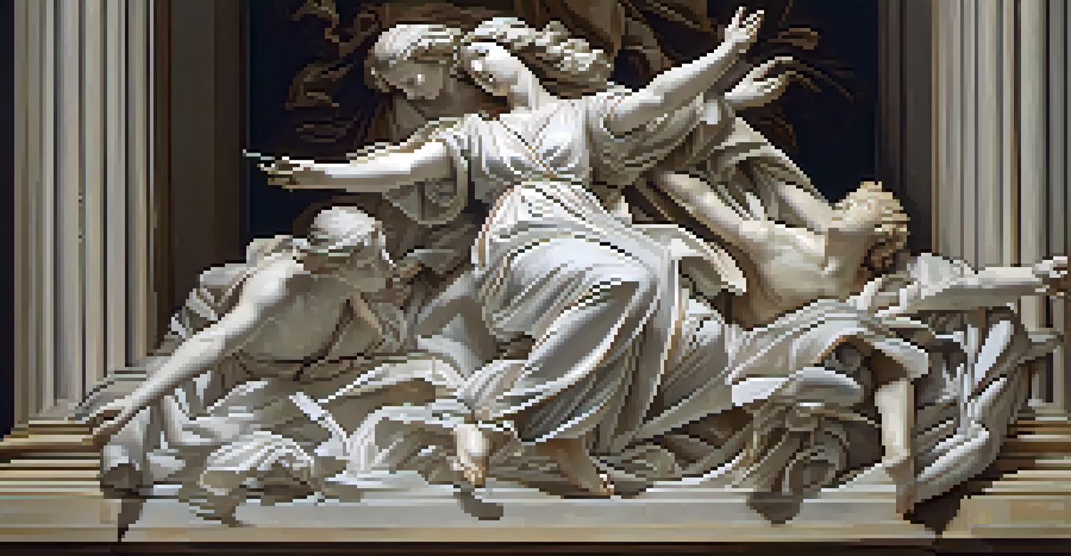 A detailed depiction of Bernini's 'Ecstasy of Saint Teresa', showcasing the intricate details and expressive figures of the sculpture.