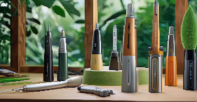 A collection of smart carving tools with customization options displayed on their screens.