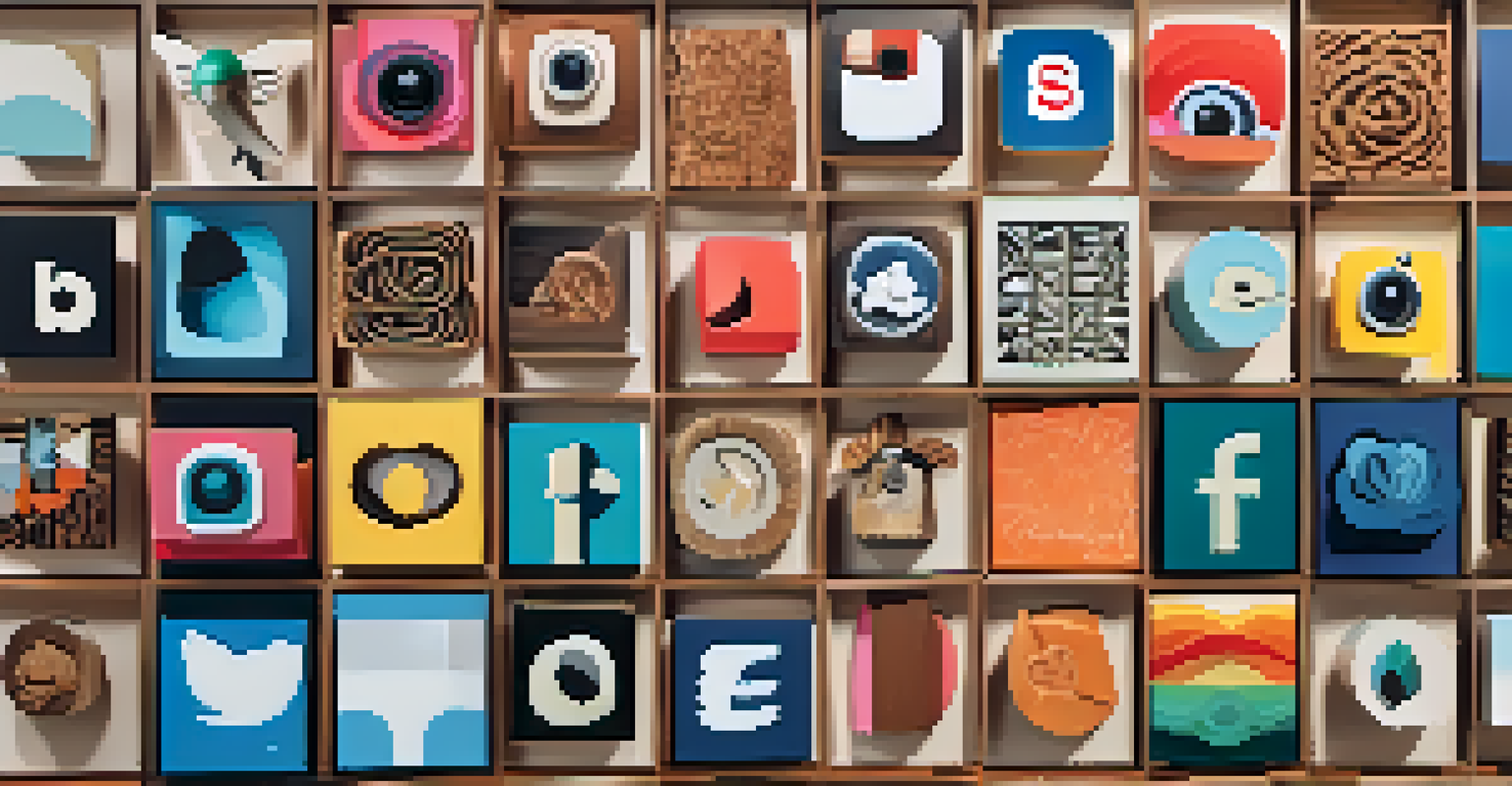 A collage of social media posts featuring beautifully carved wooden art in various styles.