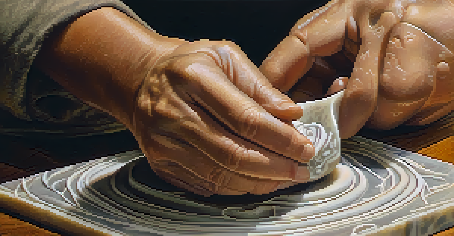 A close-up of hands carving a design into soapstone, showcasing intricate details and artistry.