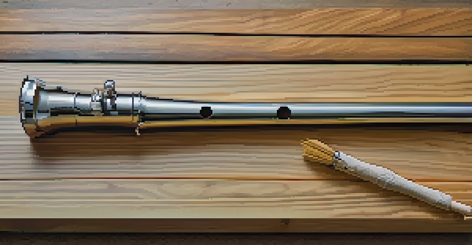 Close-up of reclaimed wood being carved into a flute, with visible wood shavings and tools.