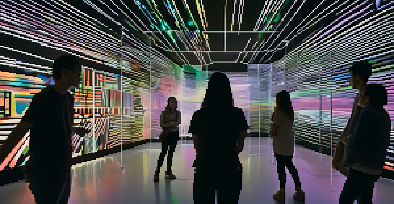 An interactive digital art installation where visitors engage with responsive projections.