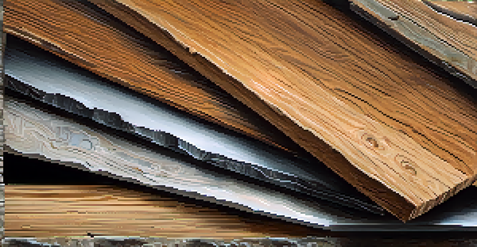 A close-up view of textured materials in film production design, including aged wood, smooth metal, and rough stone, highlighted by dramatic lighting.
