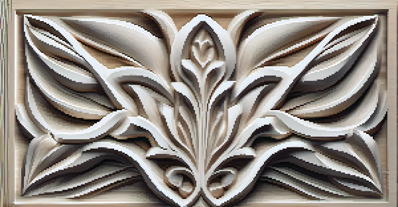 A detailed wooden carving displayed on a pedestal with soft lighting.