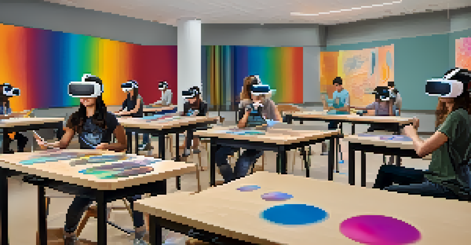 Students in a virtual reality classroom practicing carving techniques with holographic displays around them.