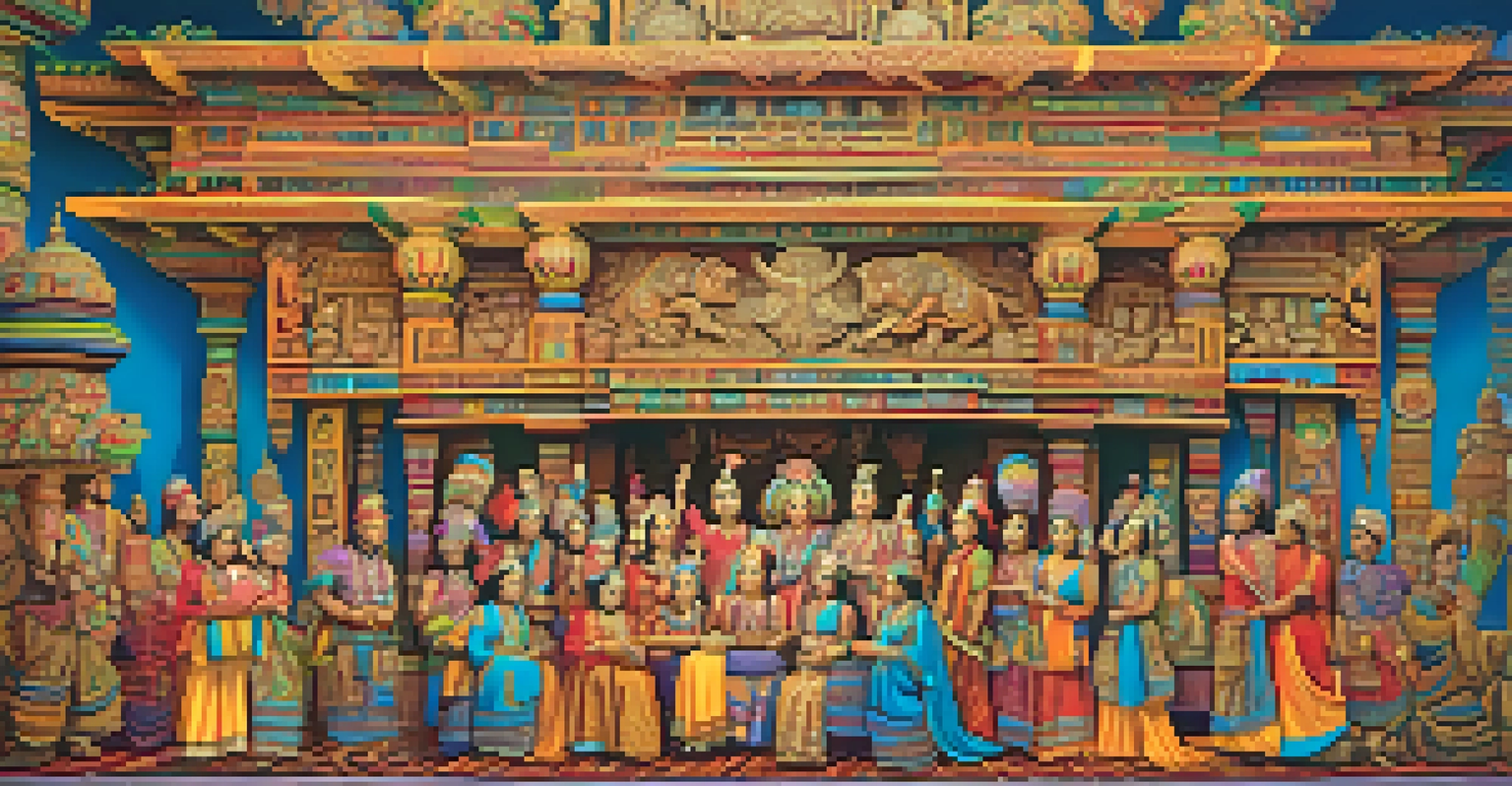 A ceremonial carving showcased at a cultural celebration, surrounded by people in traditional attire.