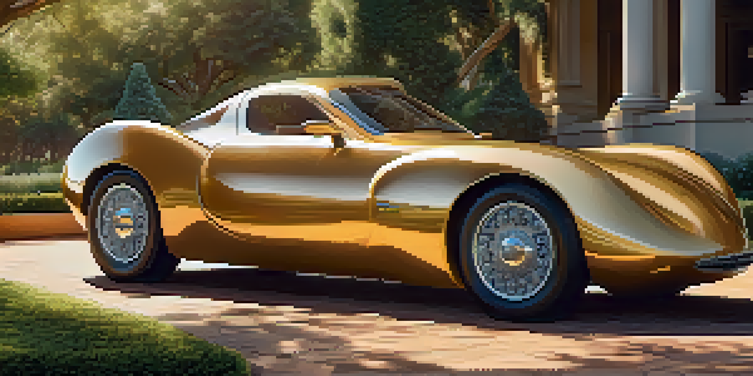 An outdoor marble sculpture illuminated by sunset, surrounded by greenery, casting long shadows.