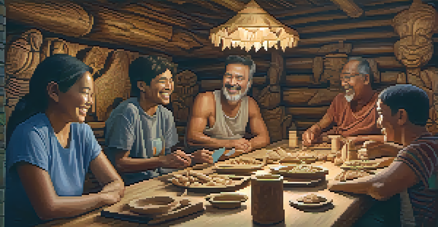 A warm and inviting indoor carving community gathering with members of varying skill levels sharing techniques and enjoying each other's company.