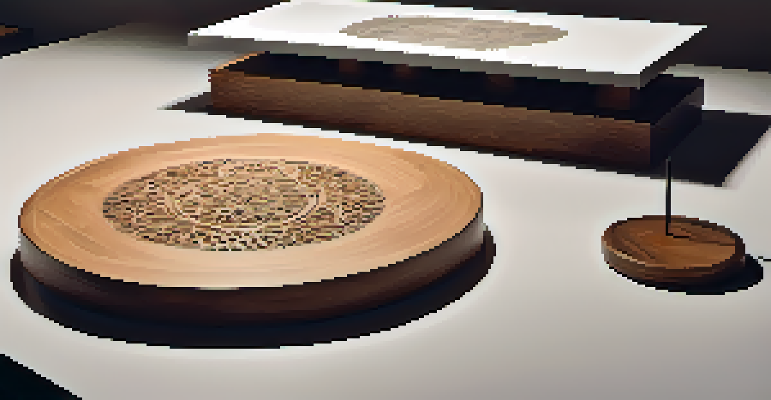 A side-by-side comparison of a traditional carved wooden piece and its 3D printed replica on a minimalist display table.