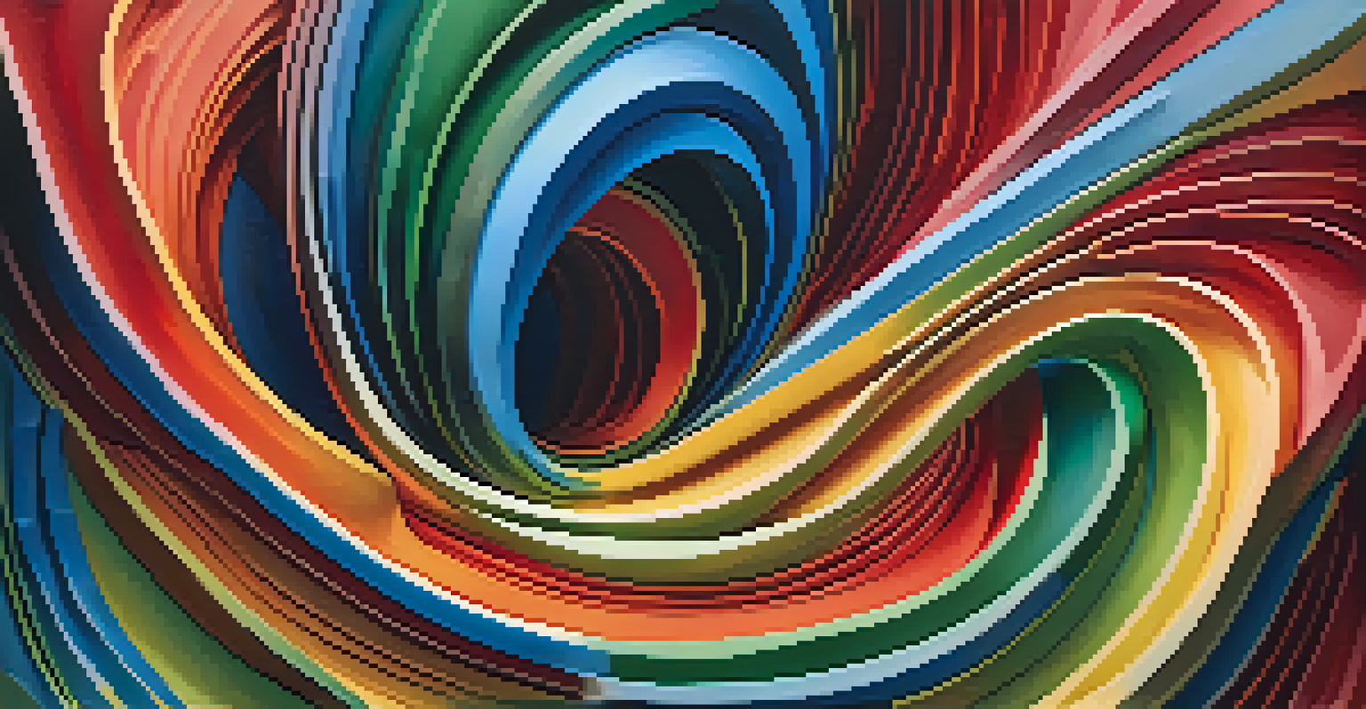 An abstract representation of digital carving techniques with vibrant textures and color gradients.