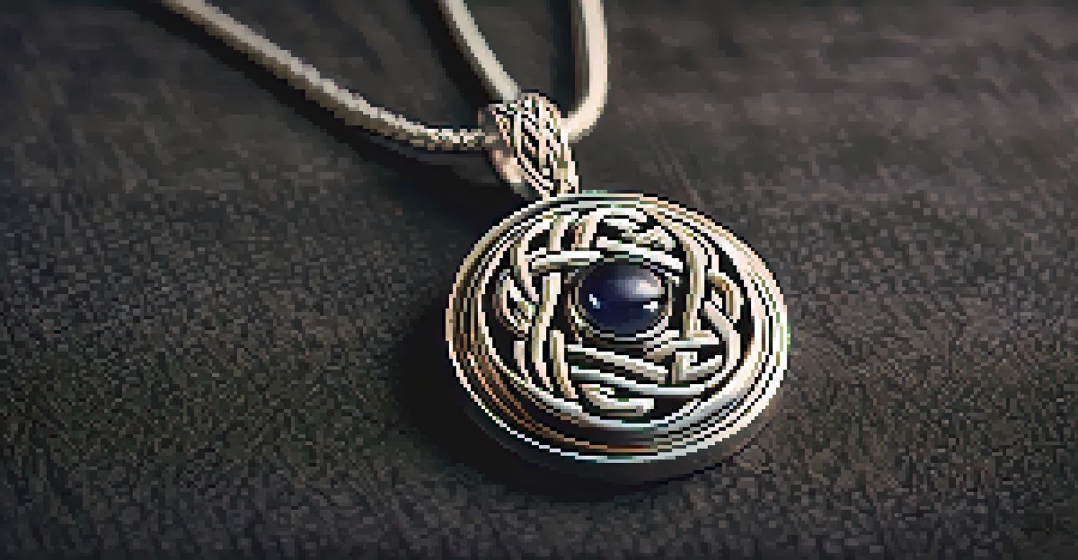 A silver Celtic knot pendant on dark velvet, highlighting its intricate designs and craftsmanship.