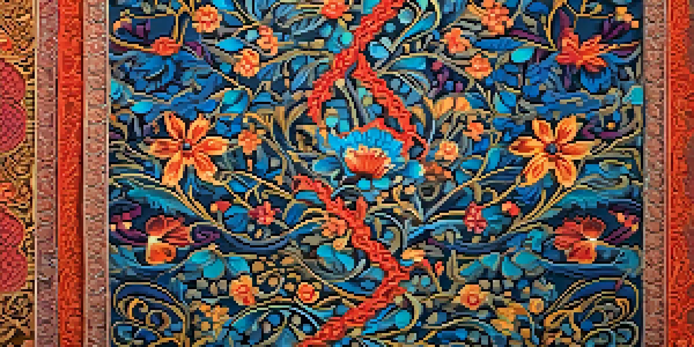 A close-up of a textured fabric with intricate floral carvings, illuminated by soft light.