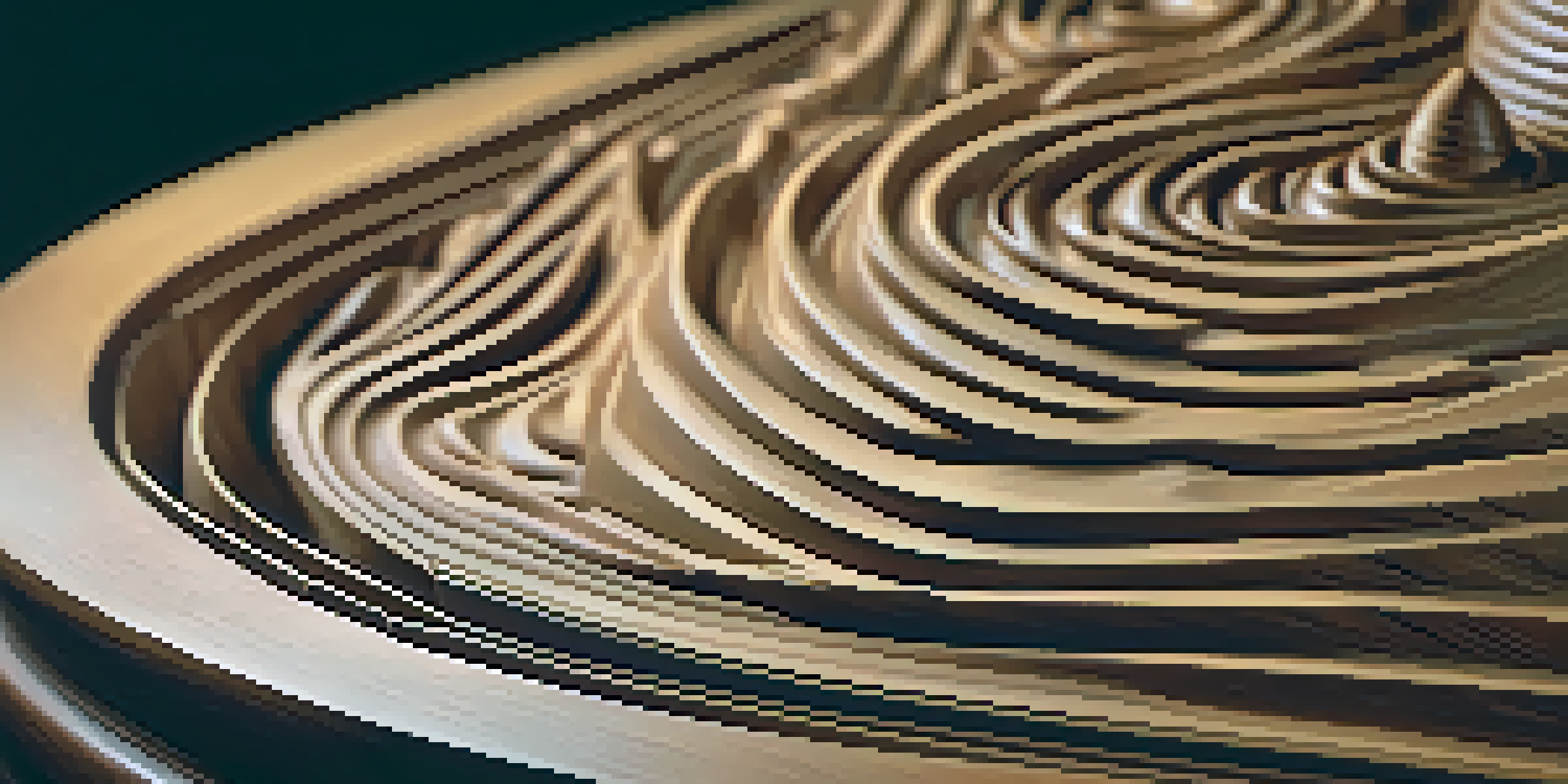 A detailed view of an oak wood sculpture, highlighting its intricate carvings and warm color under soft lighting.