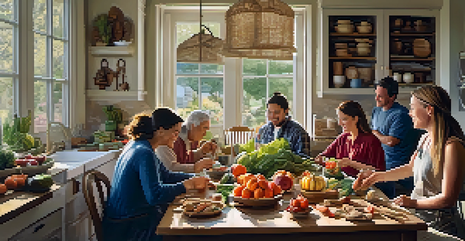 Friends gathered around a kitchen table, carving seasonal produce with tools and showcasing their creations in a bright, natural light.