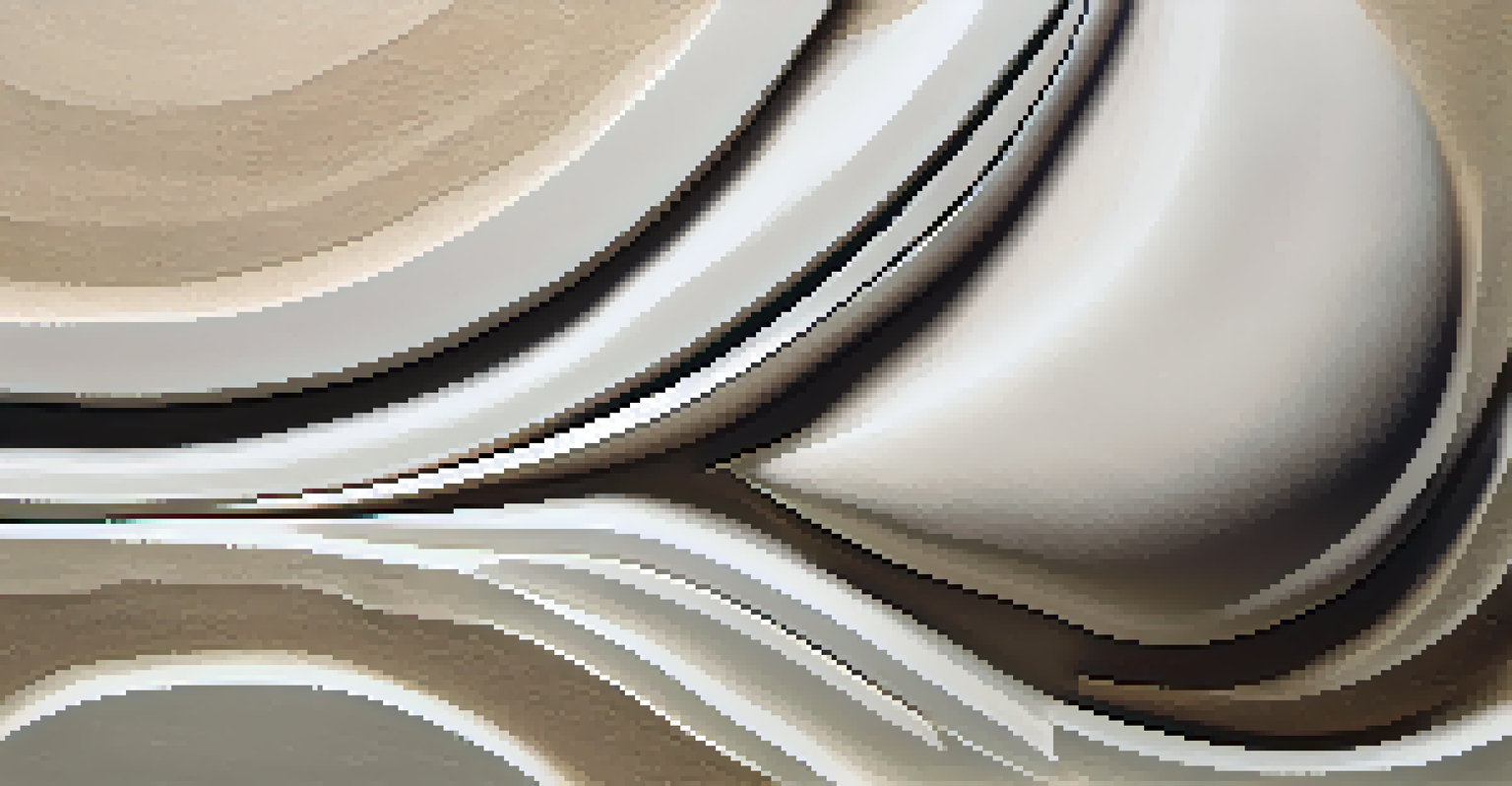 An abstract stone carving with flowing curves and negative space, showcasing a balance of simplicity and complexity.