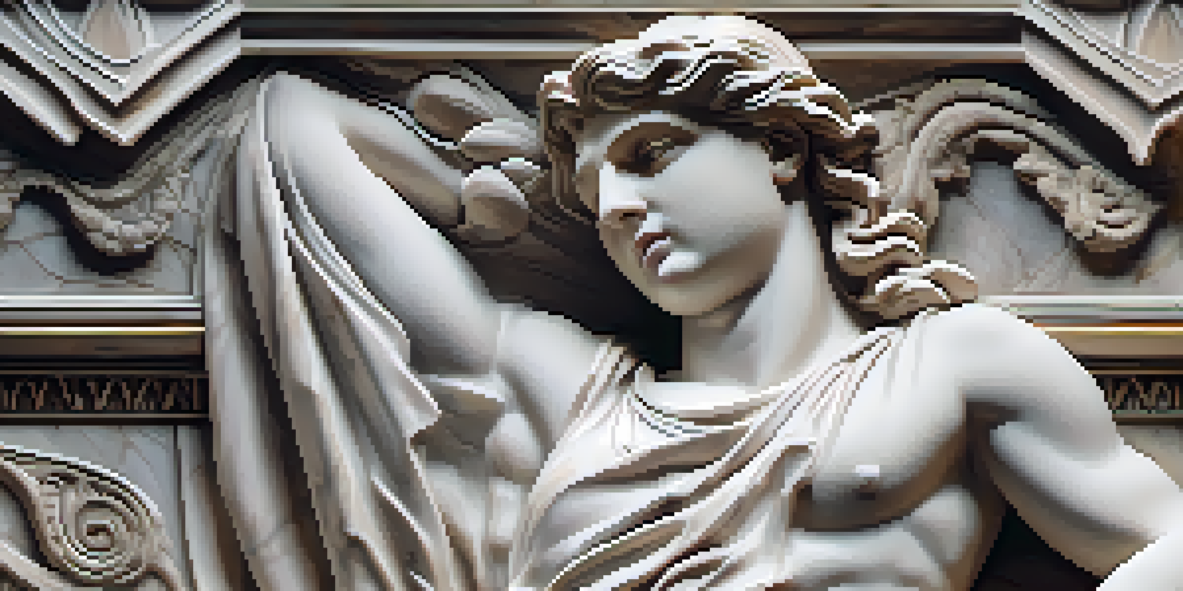 A detailed close-up of a Roman marble relief sculpture depicting a historical scene with intricate carvings and textures illuminated by dramatic lighting.