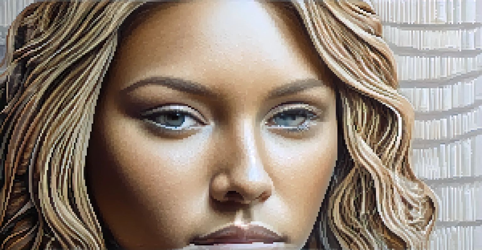 A realistic carving of a human face with detailed shading and textures, illuminated from one side to highlight its depth.